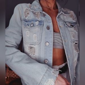 NEW Distressed Highway Jean Jacket "M"